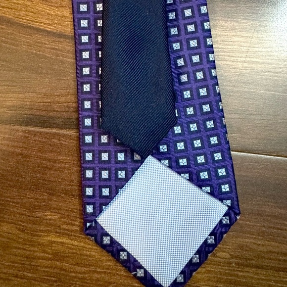 TOMMY HILFIGER Purple and Light Blue Geometric Tie - Picture 6 of 10